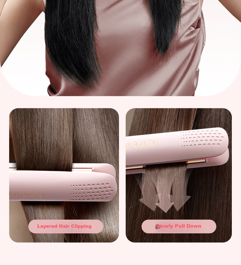AUX Straight Hair Iron for Women, Bangs Clip, Curl Straightener, Long-Lasting Styling, Dual-Purpose Straight And Curl Iron, Hair Curling Tool, Upgraded Ceramic/ionic Dual Protection Hair Care Gift 5