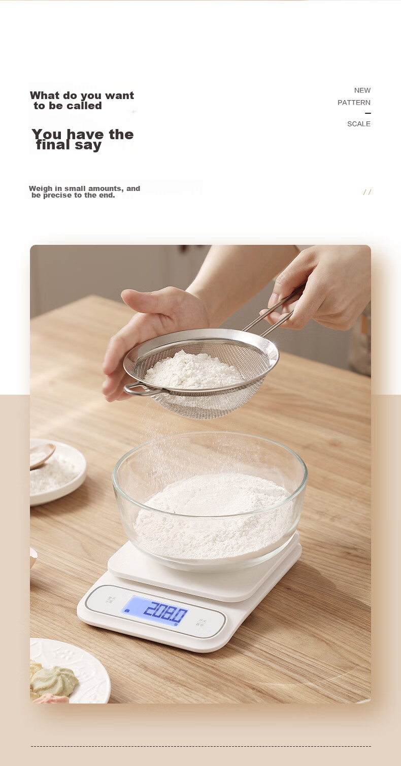 Xiangshan Electronic Scale, Waterproof Kitchen Scale IPX6, Coffee Scale, Baking Scale, 0.1g High Precision, Rechargeable Model 11