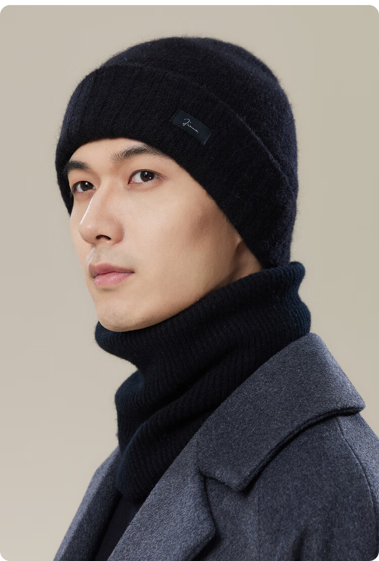 JIUMU Cashmere Warm Knit Hat, Autumn And Winter Woolen Hat, Cold Cap, Winter Cap, Outdoor Ear Protection Hat, Cold-Resistant Cap for Men in Winter Seaso 9