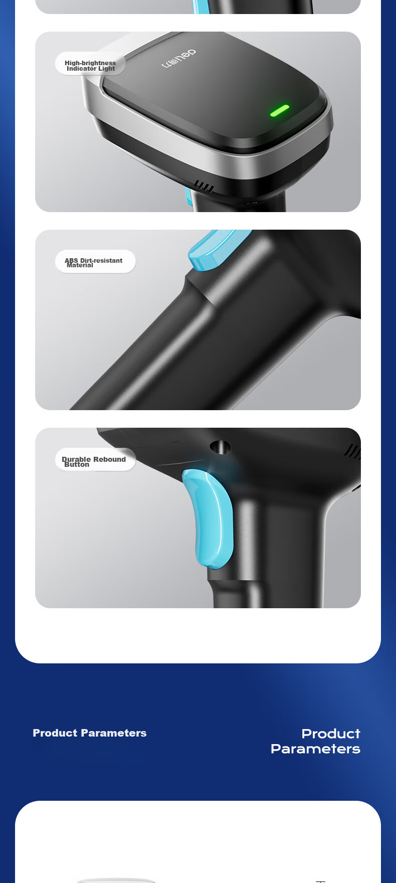 Deli Barcode Scanner, QR Code Scanner for Pharmaceutical Traceability, Medical Insurance Check, Express Delivery And Logistics Inquiry, Scanning Device with Product Barcode Scanner, Newly Upgraded with Stylish Appearance AA002 11