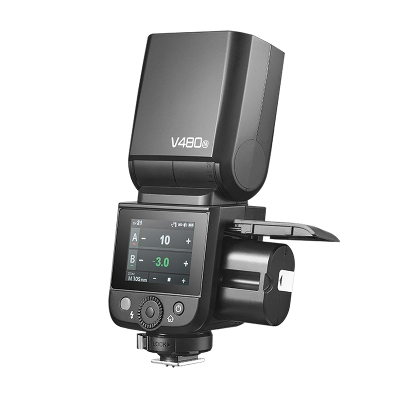 Godox V480 Touchscreen TTL High-Speed Sync Lithium Battery Hot Shoe Flash for Nikon Outdoor Portable Wedding Photography Light