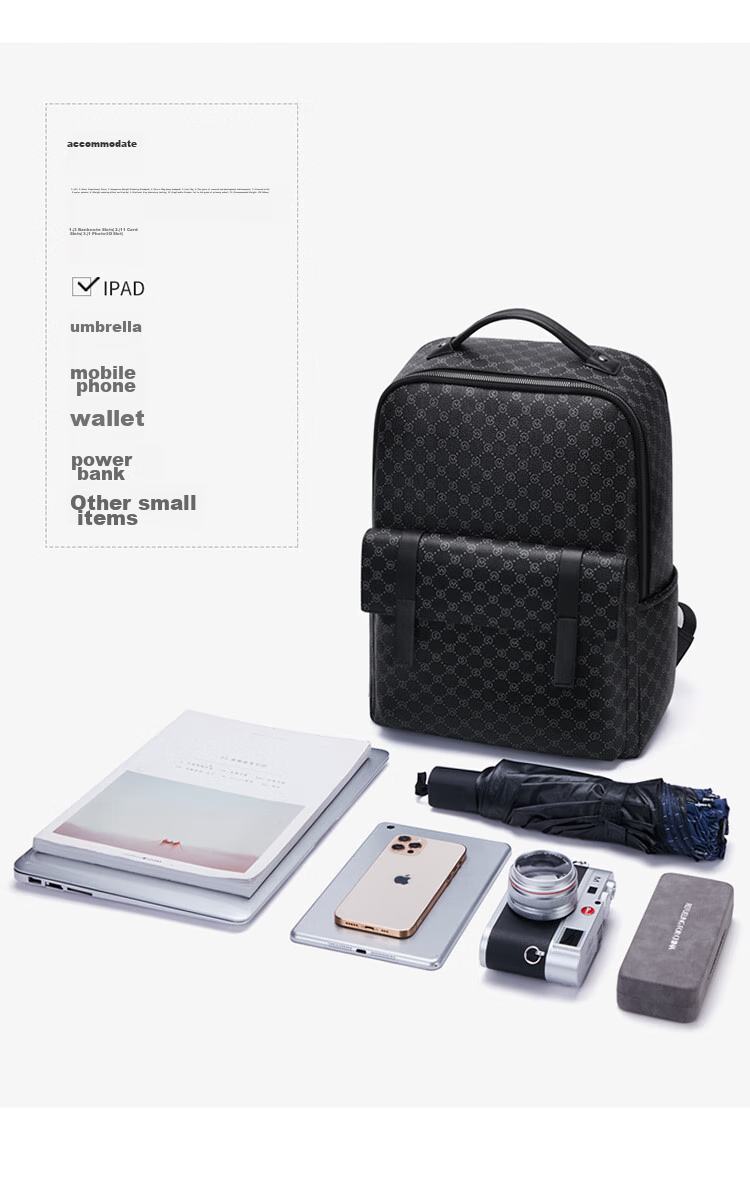 GOLF Backpack, Men's Fashionable Printed Large Capacity Backpack, Water-Resistant Laptop Bag for Men And Women, Student Schoolbag, Trendy Casual Business Travel Backpack, 5I688466J Black 8