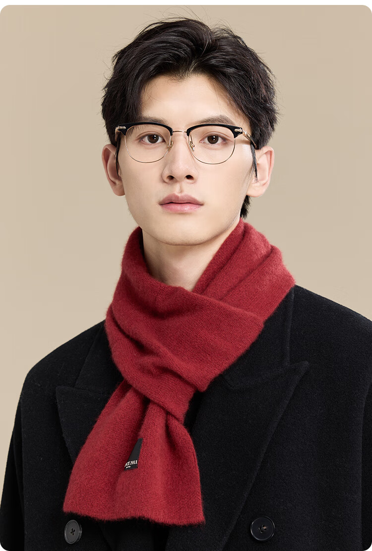 JIUMU 100% Cashmere Scarf for Men, Autumn And Winter Warm Neck Warmer, Gift for Men Or Fathers, Mid-Autumn Festival Birthday Present, Gift Box Packaging 21
