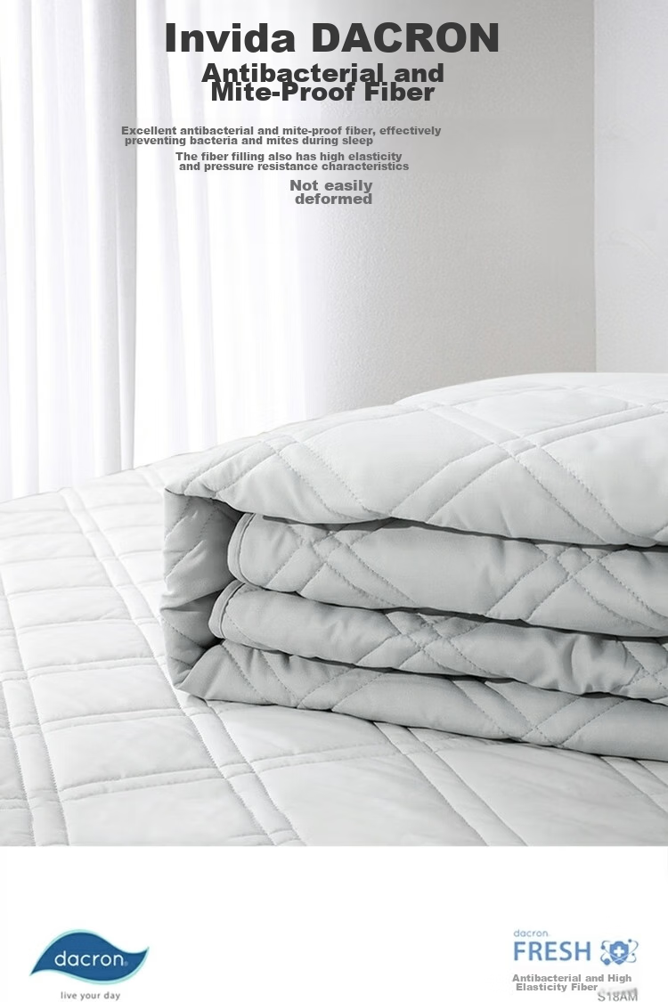 Shuixingjiafang Bed Protector, Antibacterial And Anti-Mite Protective Pad, Thin Mattress Cover, Full Encasement Protector, for 1.5-Meter Bed, Light Gray Color 6