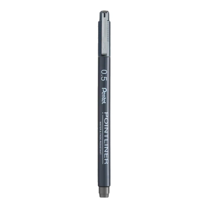 Pentel 0.5mm Water-Based Drawing Needle Pen, Art Drawing Outlining Pen, Comic Design Line Pen S20P-5N