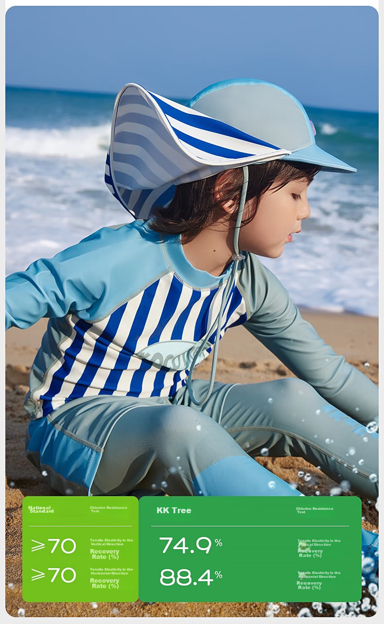 Kocotree Children's Swimwear, Girls' Two-Piece Swimsuit, Class A Boys' And Girls' Long-Sleeve Sun Protection Swimwear for Older Childre 20