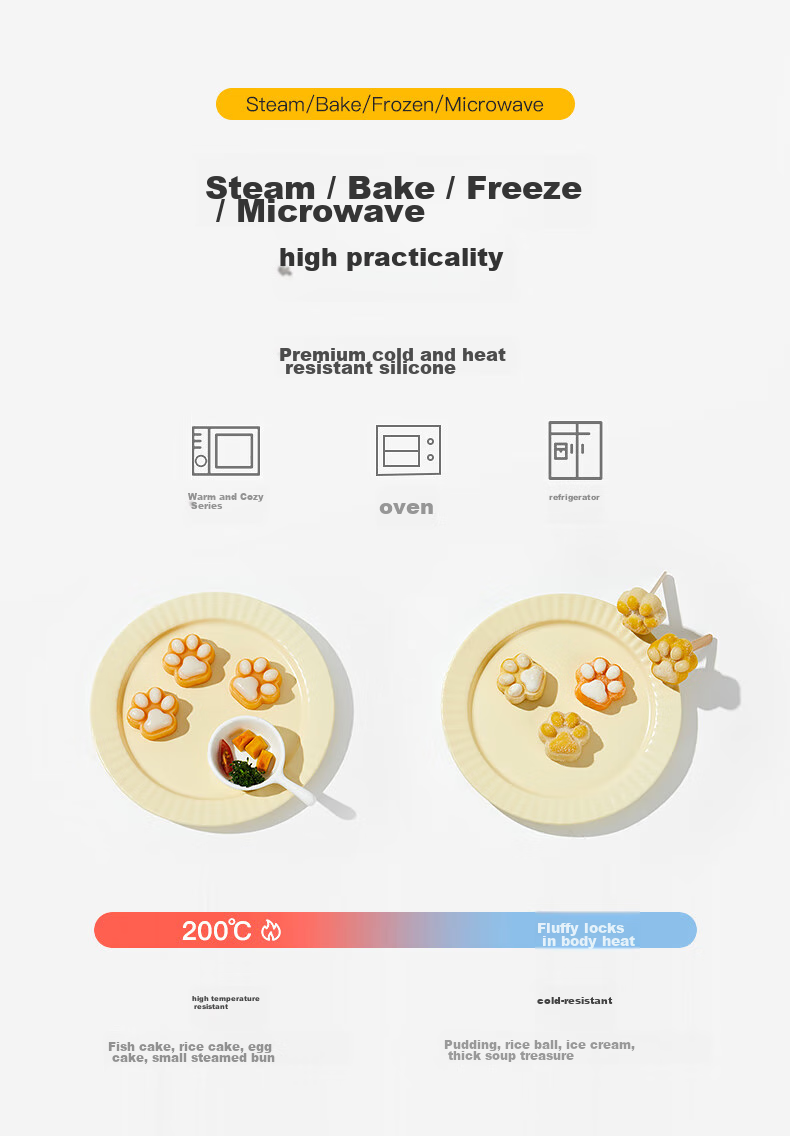 COOKSS Baby Food Tools Set: Silicone Soup Ladle, Spatula, Food Tongs, Steamed Cake Mold, Egg Beater 4