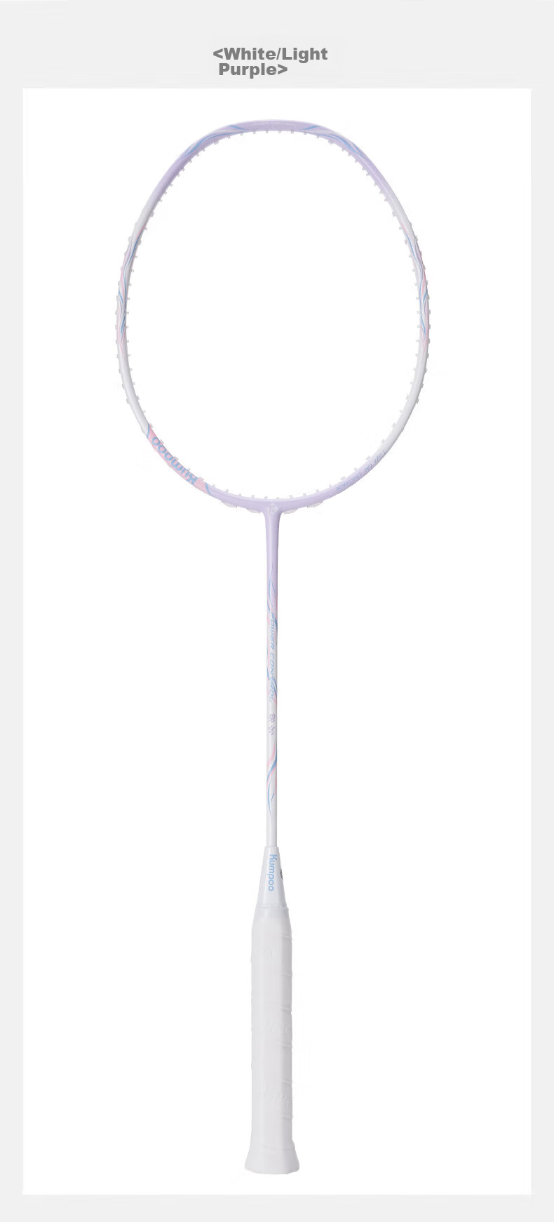 KUMPOO Badminton Racket, 5U Full Carbon Ultra-Light High Aesthetic Offensive Racket, Professional Competition Training Xunfeng Bicong Pre-Strung 8
