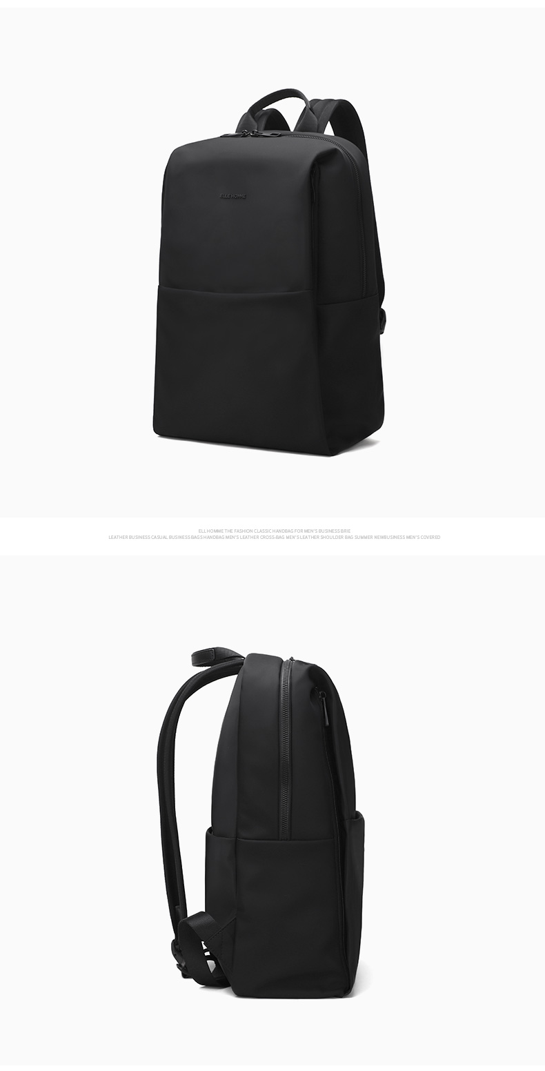 ELLE HOMME Men's Backpack, Fashionable Large Capacity Backpack, 14-Inch Laptop Bag, Lightweight Nylon Fabric, 08760 Black 8