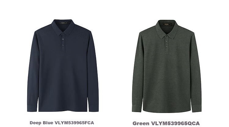 YOUNGOR [Machine Washable Wool] Heat-Retaining Men's Autumn Winter Long-Sleeve Wool Lapel Polo Shirt, Navy Blue, L 15