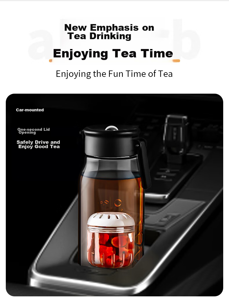 PAKCHOICE Magnetic Tea Infuser Cup, Tea-Water Separation Magnetic Cup, Tritan Large Capacity Tea Infuser Cup, Portable Car Water Bottle 20