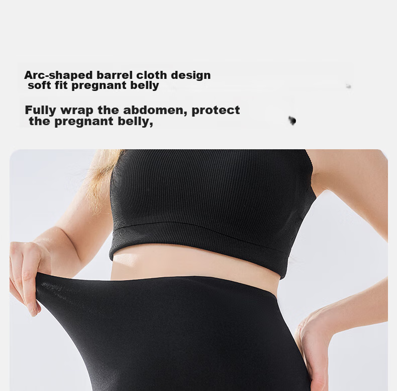 EMXEE New Camellia Oil Maternity Shark Leggings, Maternity Wear, All-Season New Style, Maternity Outdoor Yoga Pants, Slimming Black L 15