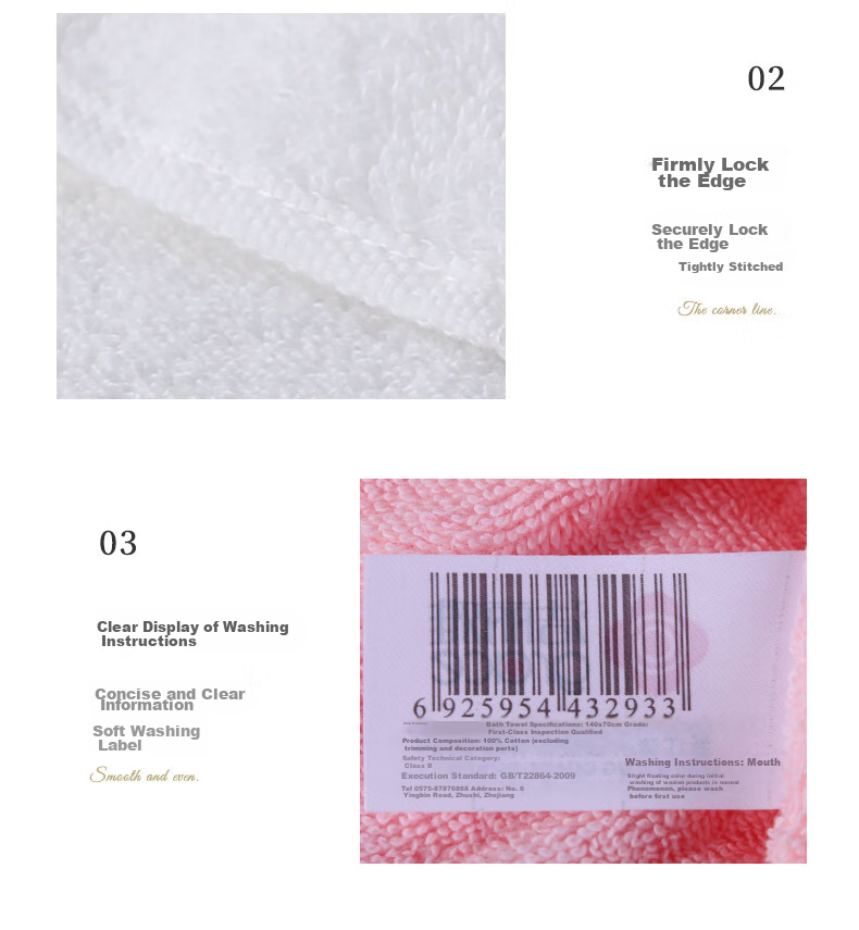 Grace Bath Towel, Class A Antibacterial Pure Cotton, Thickened Five-Star Hotel Towel, Absorbent And Quick-Drying, for Men And Women, 140*70 Cm, White 6