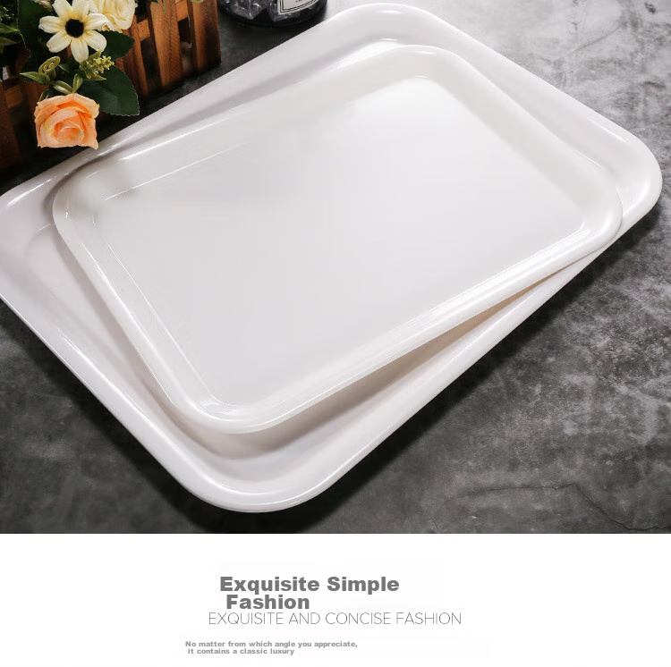 Quanshi A5 Melamine Tea Tray, Plastic Rectangular Tray, Fruit Plate, Food Tray, Canteen Meal Plate, Serving Dish, Large Size 5