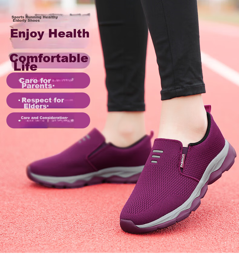 Pounise Middle-Aged And Elderly Walking Shoes, Comfortable And Lightweight Mom Shoes for Women, PYX-LK6952, Black, Size 37 3