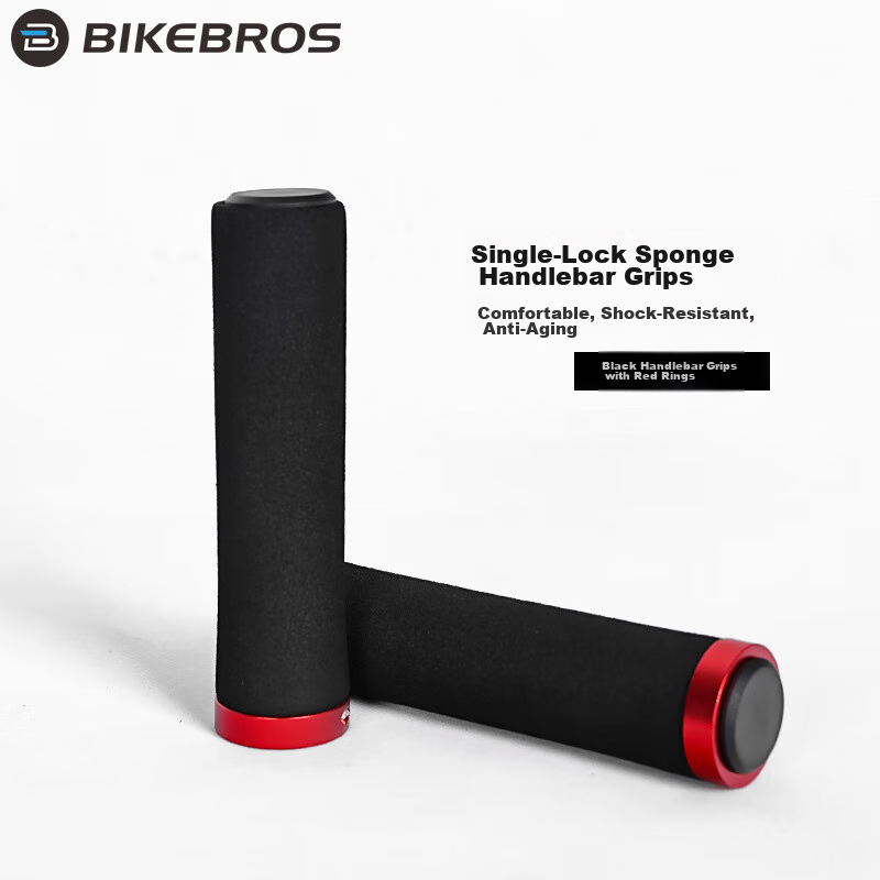 BIKEBROS Bicycle Handlebar Cover, Mountain Bike Foam Shock-Absorbing Handlebar Cover, Cycling Equipment Handlebar Cover, Foam Handlebar Cover, Black And Red Color