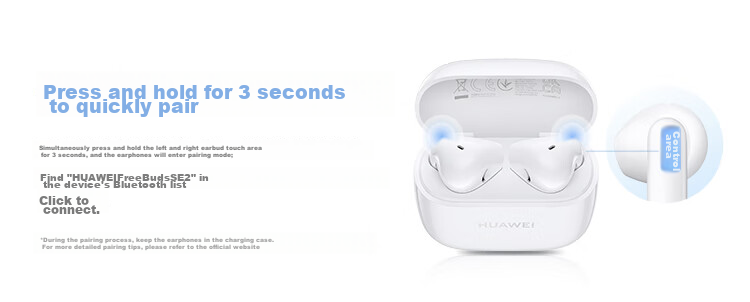 HUAWEI FreeBuds SE 2 Long-Lasting Bluetooth Earphones, 40-Hour Battery Life, Fast Charging, Bluetooth 5.3 Compatible with Apple/Android Phones, Blue 1