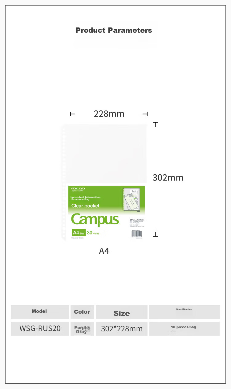KOKUYO Campus A4 Index Dividers Notebook Accessories, 5 Sheets, Pastel Five Colors, WSG-RUS101 2