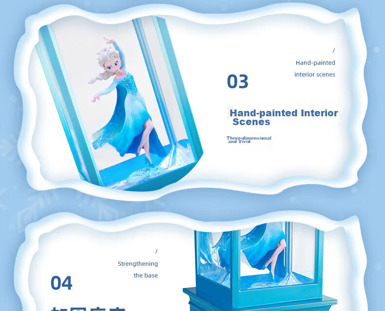 Disney Frozen Elsa Princess Musical Music Box Crystal Ball for Girls Aged 7-14, Children's Birthday Gift Wind Lamp Elsa 22