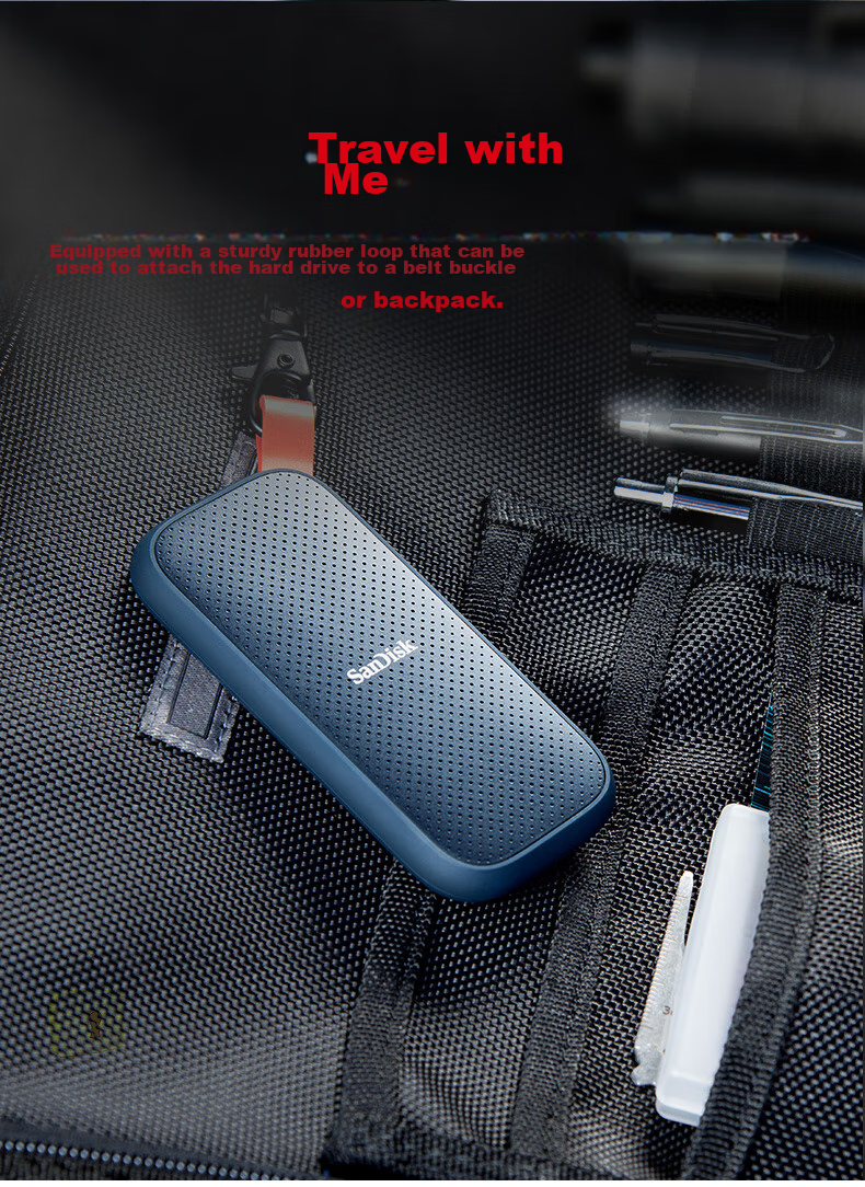 SanDisk 2TB Type-C USB3.2 Portable Solid State Drive (PSSD) E30 High-Speed, Mobile SSD, Read Speed 800MB/s, Compatible with Phones And Laptops 6