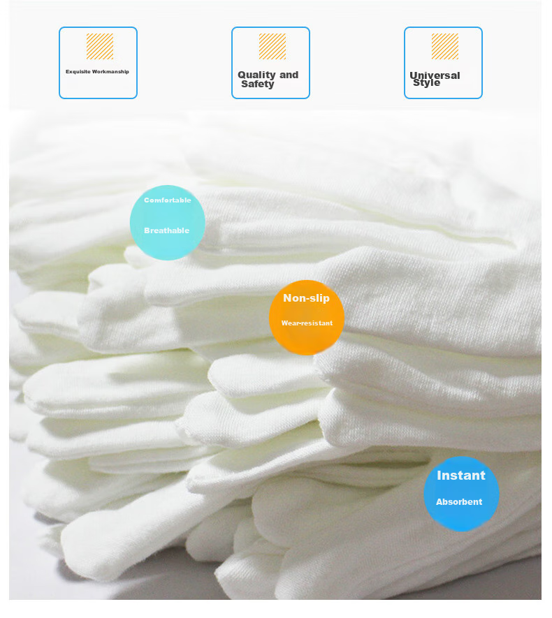 Beifute White Cotton Gloves, Breathable Driving Gloves, Thin Work Gloves for Antiques, Jewelry Handling And Performance, Thickened And Enlarged Version, 6 Pairs 2