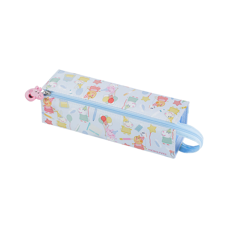 KOKUYO Peppa Pig Collaboration Series Large Capacity Flat-Spreadable Pencil Case, Blue, 1 Piece, WSG-PC7M22