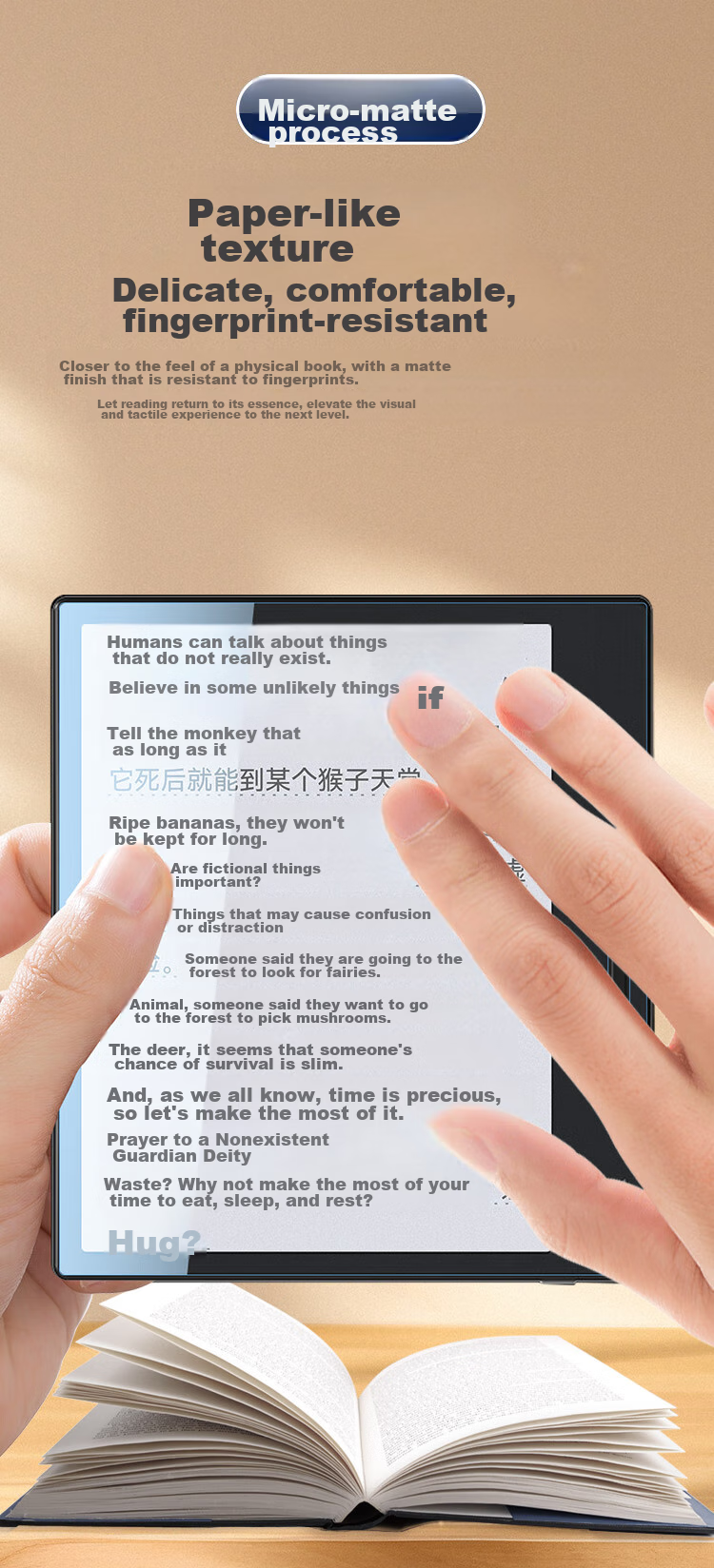 Freeson Compatible with BOOX Wenshi Leaf3 Screen Protector, 7-Inch E-Reader Anti-Blue Light Protective Film, Ink Screen Tablet Anti-Scratch Drawing Writing Continuous Touch Paper Film 4