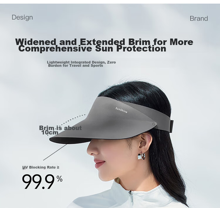 Siggi Sun Protection Hat, Egg Roll Hat, Seamless Breathable Sun Visor, UV Protection, Face-Slimming Effect, Wide Brim Visor Hat SI95312 13