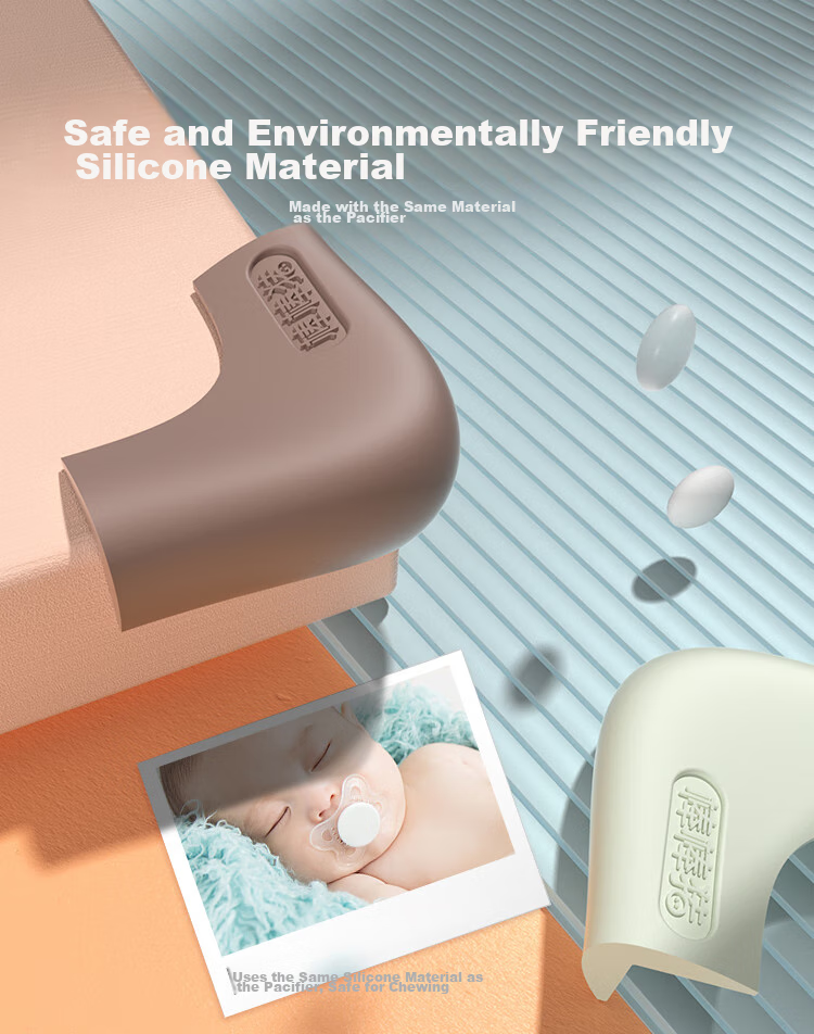 Bangbangzhu Baby Table Corner Guards, Silicone Anti-Collision Protectors for Children's Furniture, Table Edge Protectors, Set of 12, Sky Gray 5
