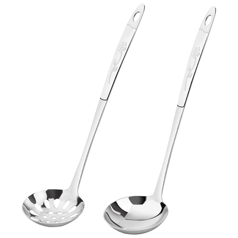 MAXCOOK Hot Pot Ladle, 304 Stainless Steel Soup Ladle And Strainer Set of Two Pieces, Rose Series MCMG-02