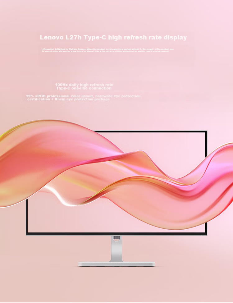 Lenovo 23.8-inch Full HD 100Hz Native 99% sRGB Professional Color Gamut Three-Sided Narrow Bezel Office Monitor L24-4e 1