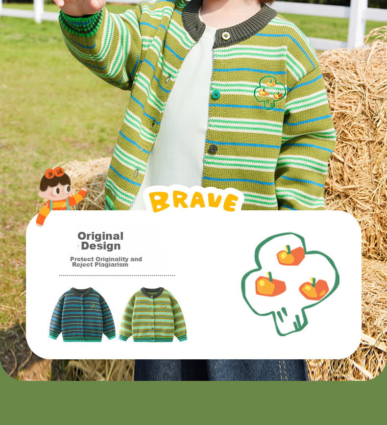 Ciciibear [Pure Cotton] Ciciibear Boys' Cardigan Sweater Spring And Autumn Style, Children's Striped Knit Sweater, Baby Autumn Long-Sleeve Jacket 13