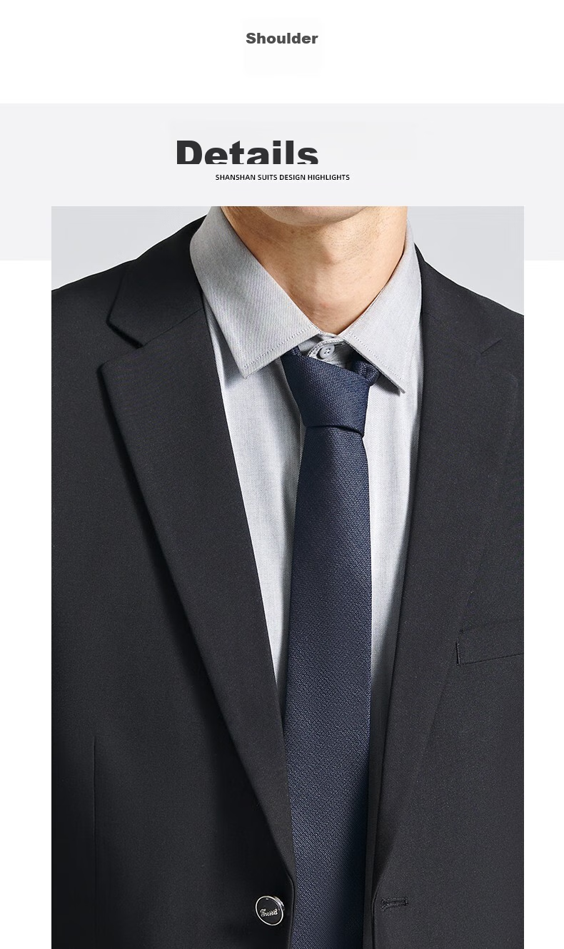 SHANSHAN Men's Suit Jacket for Spring And Autumn, Solid Color Two-Button Wrinkle-Resistant Professional Formal Wear Business Casual Blazer 19