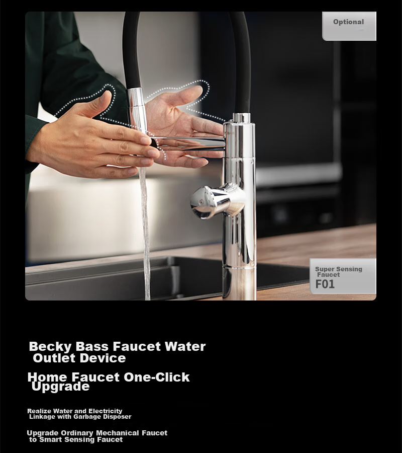 BEcbas Intelligent Garbage Disposal, Household Kitchen Waste Crusher, Automatic Power-Off F3plus 5