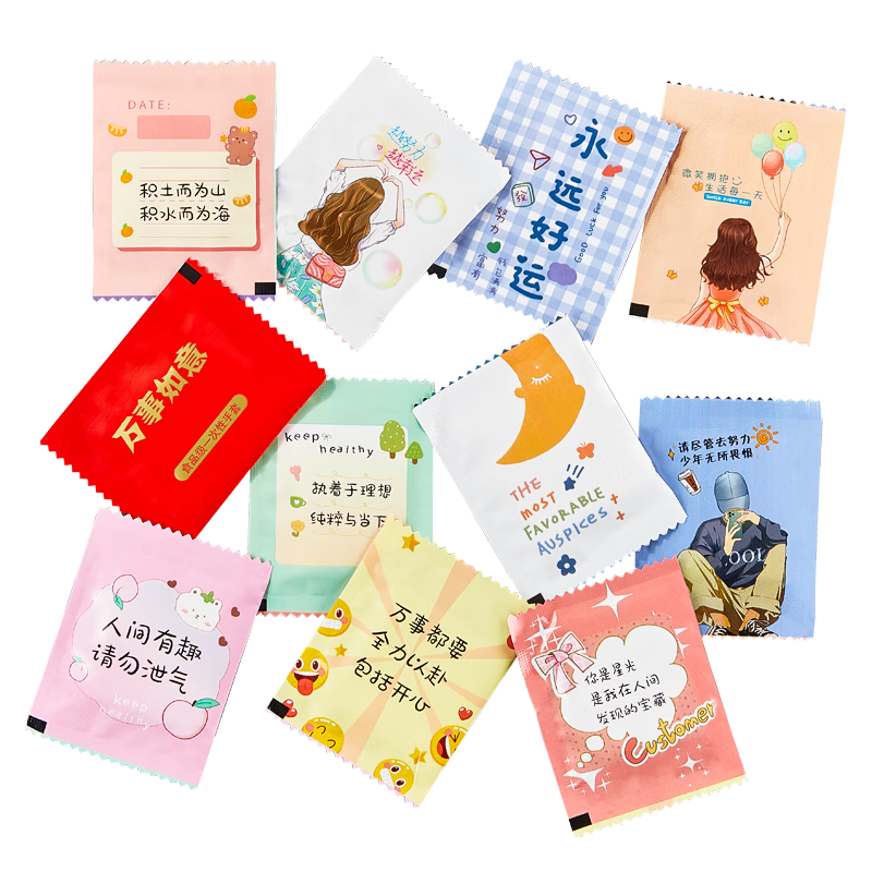 SHUANG YU Disposable Gloves Individually Wrapped, 200 Packs, Food Service Plastic Gloves, Household Transparent Thickened