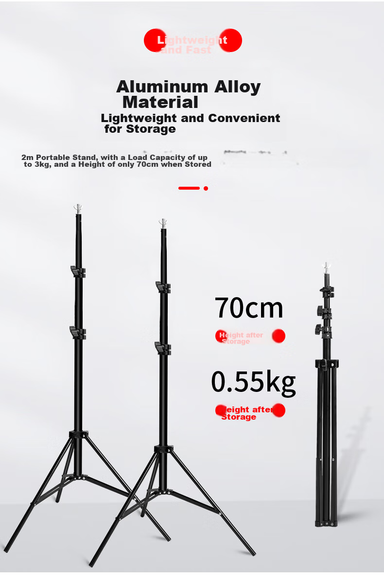 YOUFES YH1A 2*2 Meter Live Streaming Photography Backdrop Stand, Green Screen Stand, Chroma Key Backdrop, Photo Background Cloth Stand, Specialized Photography Equipment for Portrait And ID Photos, Thickened Telescopic Gantry Frame 8