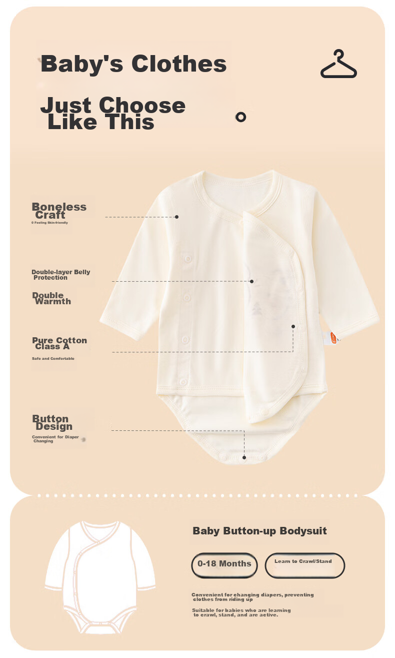 Babyprints Infant Romper, Long-Sleeve Bodysuit for Baby Boys And Girls, All-Season Home Sleepwear, Belly Protection Triangle Onesie, Bear Pattern, Size 73 3
