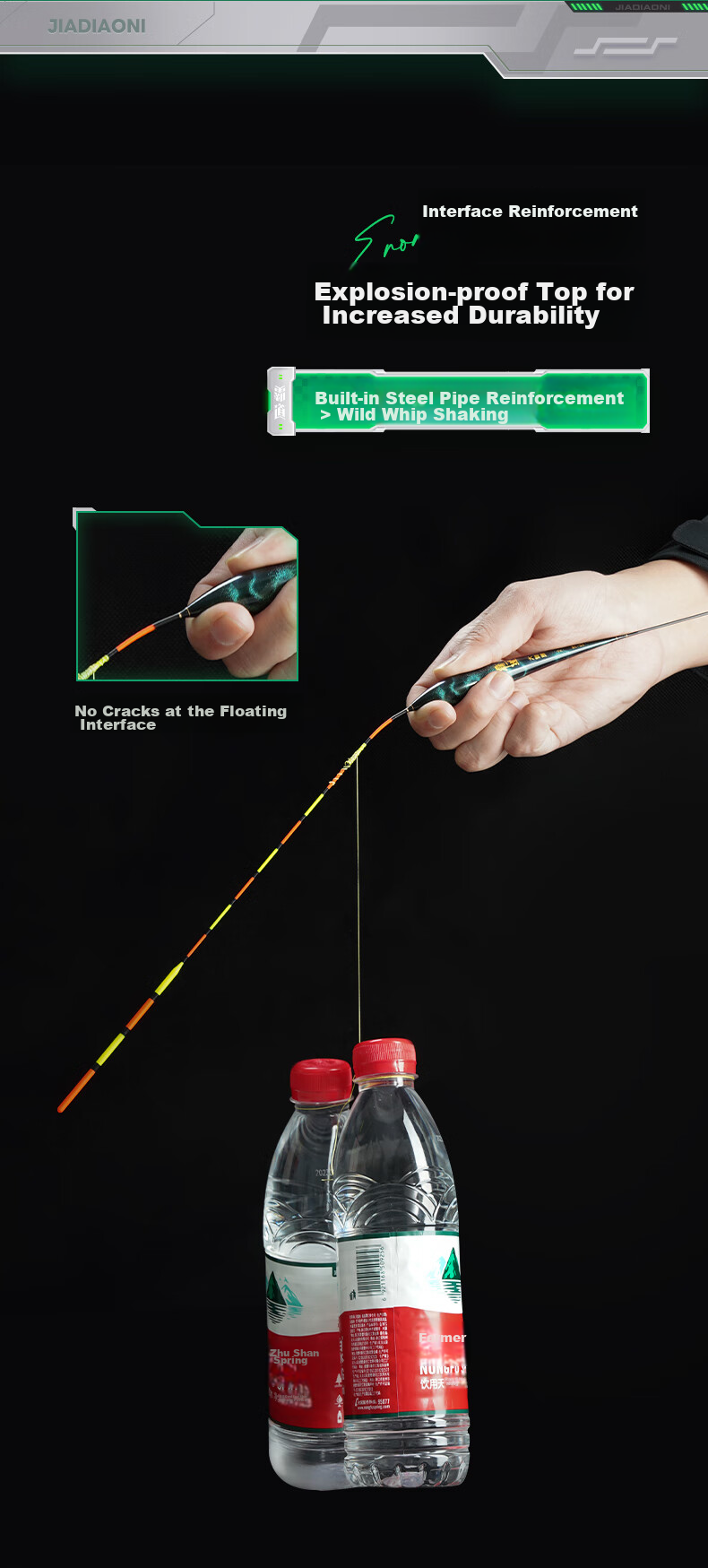 JIADIAONI Powerful Nano Float with Luminous Bait, Color-Changing for Bighead Carp And Silver Carp, Highly Sensitive And Eye-Catching 6