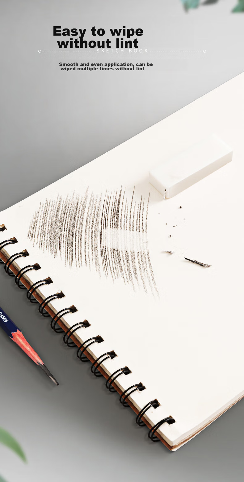 M&G Stationery A4/40 Sheets 110g Kraft Sketchbook, Art-Specific Drawing Pad for Sketching And Doodling, Vertical Flip for Beginners' Practice, Back-To Gift, MA4464 7