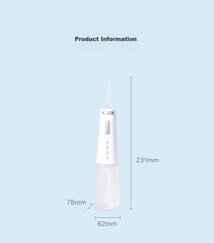 JD Original [Mid-Autumn Festival Gift] Portable Water Flosser with 6 Nozzles, 300ml Large Water Tank, Ultrasonic Dental Irrigator, Oral Irrigation Device for Orthodontics And Gum Care, Adult Use 19