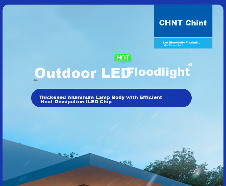 CHNT LED Floodlight, Outdoor Garden Factory Exterior Lighting, Courtyard Light, Spotlight, IP65 Waterproof, High Brightness, 30W 7