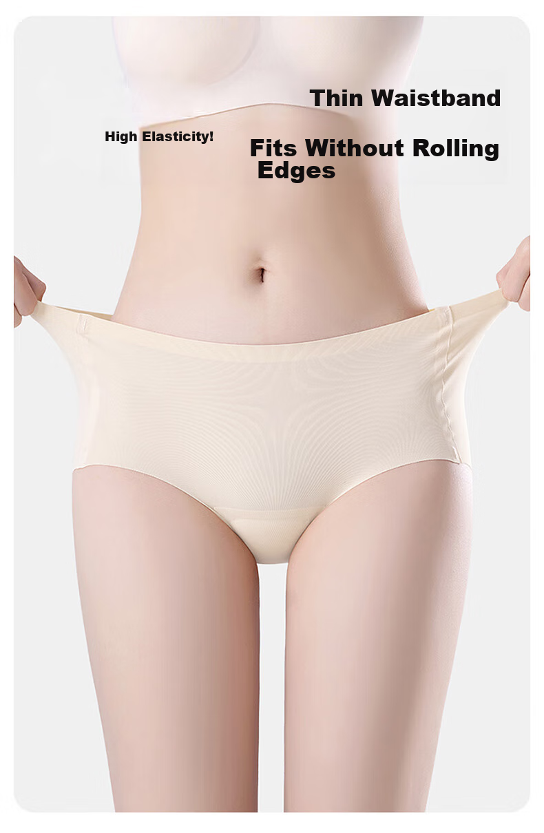 MiiOW Disposable Ice Silk Underwear for Women, Seamless Sterilized No-Wash Travel Yoga Fitness Business Trip Menstrual Daytime Disposable M 10