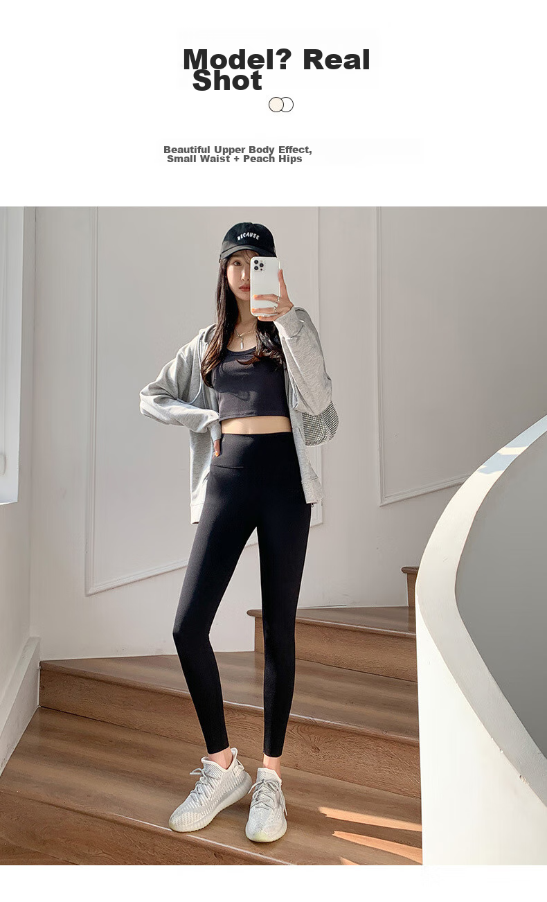 LangSha Shark Leggings for Women, Thin Autumn Style, Tight-Fitting, Tummy Control, Butt-Lifting, High-Waist Fitness Base Layer Yoga Pants 22