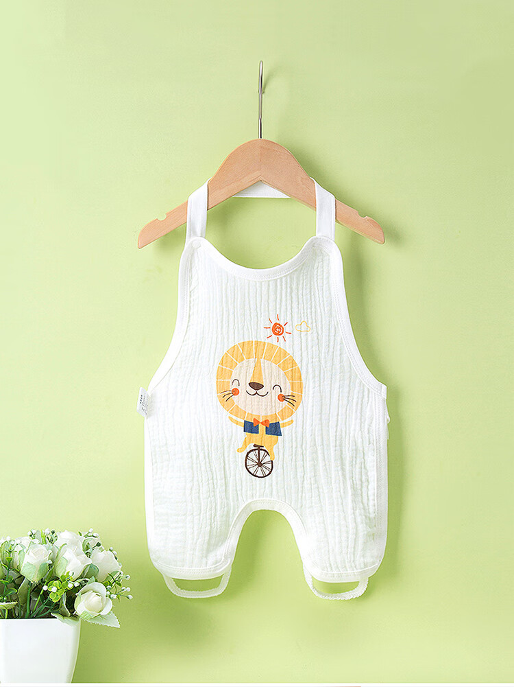 9I9 Baby Belly Cover, Summer Thin Pure Cotton Gauze, Newborn Belly Protection Vest, Infant Sleeping Bag, Onesie, 2-Piece Set, A302 12
