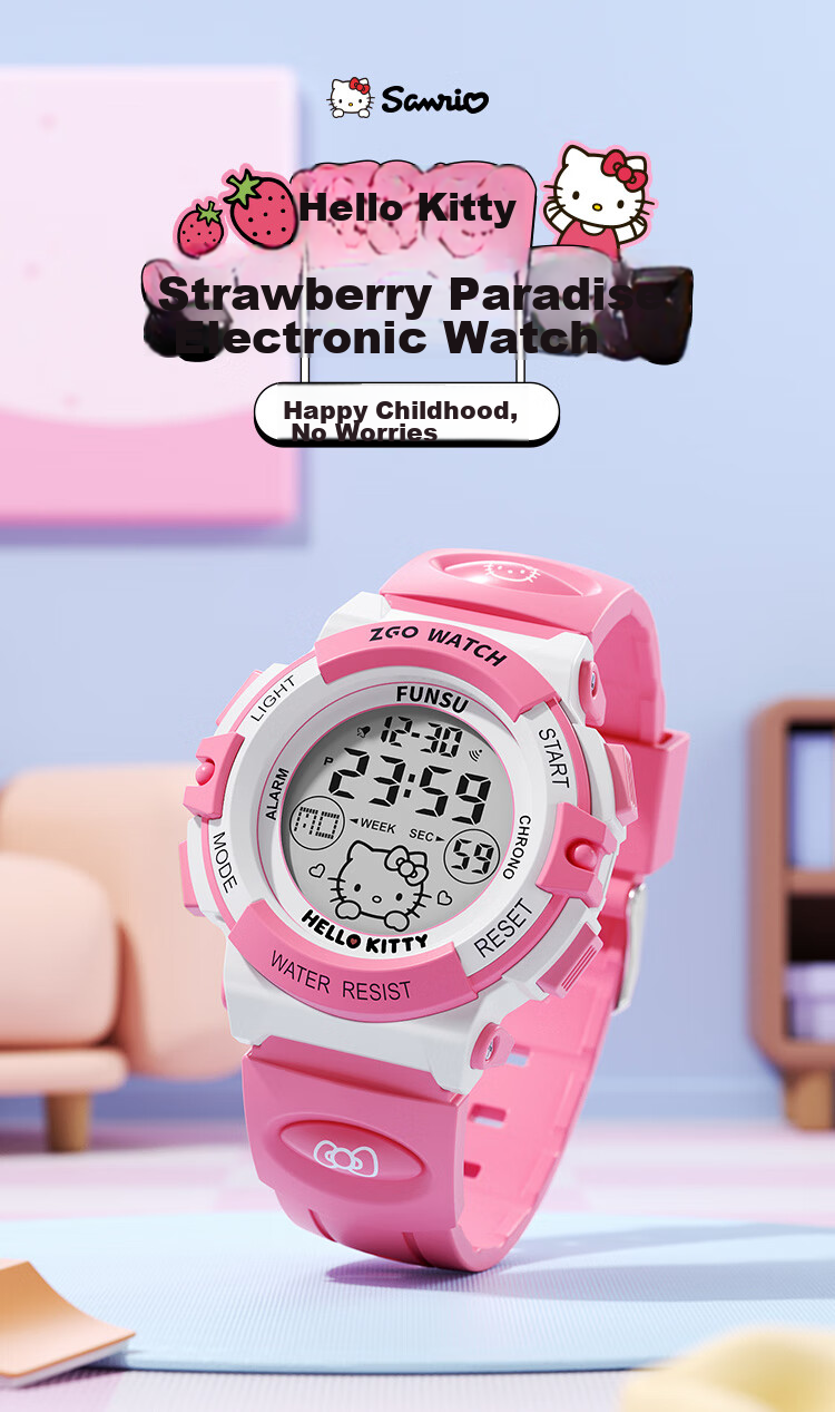 Hello Kitty Children's Watch for Ages 6-12, Time-Telling Electronic Watch for Girls, Cute Watch Specially Designed for Elementary School Students 1