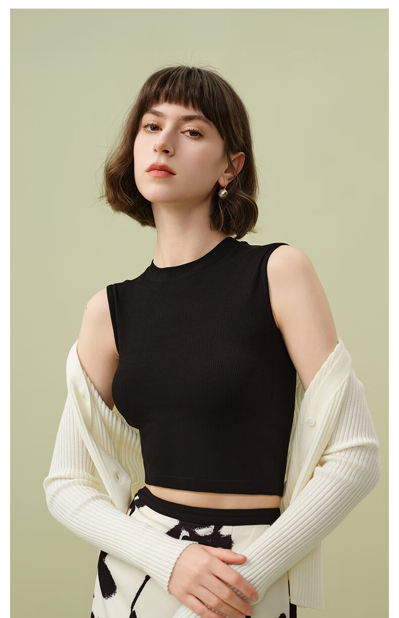 MONTAGUT Modal Cotton Tank Top for Women, Suit Inner Wear Camisole Bra, Wide Shoulder Sleeveless Top, Ribbed Thin Undershirt for Summer 24