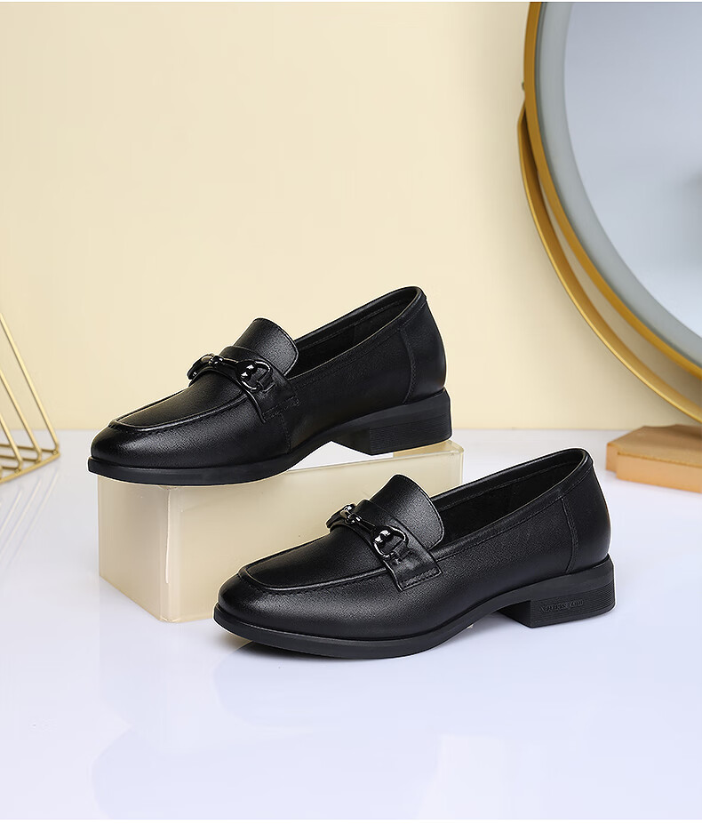 RED DRAGONFLY Brand Women's Flats, Soft Cowhide Leather Mom Shoes, Slip-On Soft Sole Comfortable Loafers for Women WTB335561 4