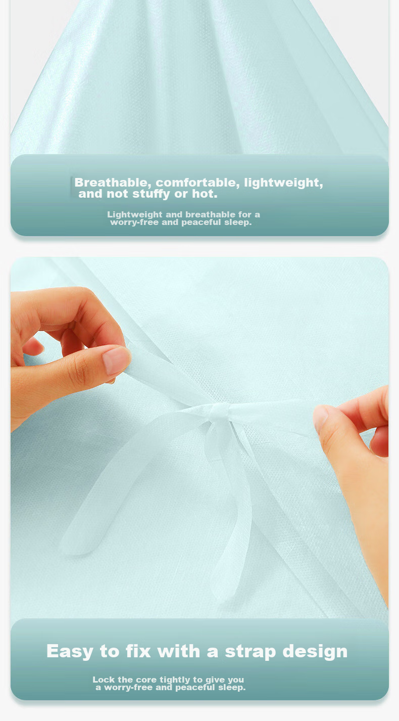 Lehuolvxing Disposable Bedding Set, Hotel Bedding, Bedsheet, Duvet Cover, Double Bed Cover, Thickened Anti-Dirt Bed Cover for Travel 12