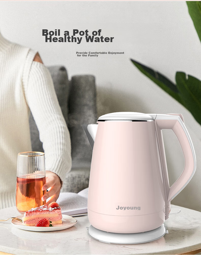 Joyoung Electric Kettle, Double-Layer Anti-Scalding 304 Stainless Steel, Large Capacity Household Water Boiler without Glue, K15-F626 11