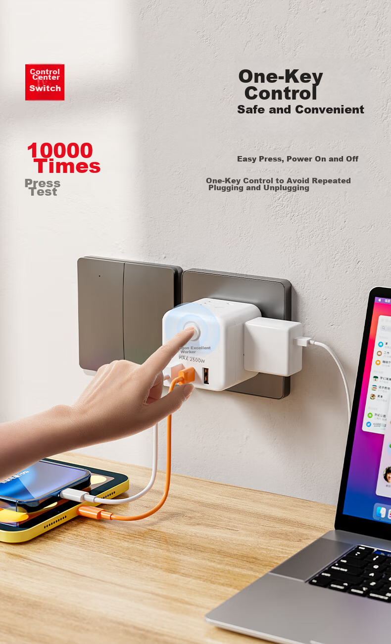 Lengon PD20W Apple Fast Charging Cube USB Socket, Type-C Multifunctional Plug, Socket Converter, Adapter Plug Socket, Power Converter, Q604U-20W White 13